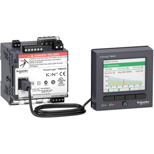 PowerLogic PM8000, Advanced, transdutor e visor remoto, 512MB, 512sc, Classe A
