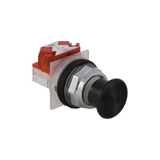 Botão pressão ø 30  aro metálico  cabeça de cogumelo ø 35 mm - preto - 1 co