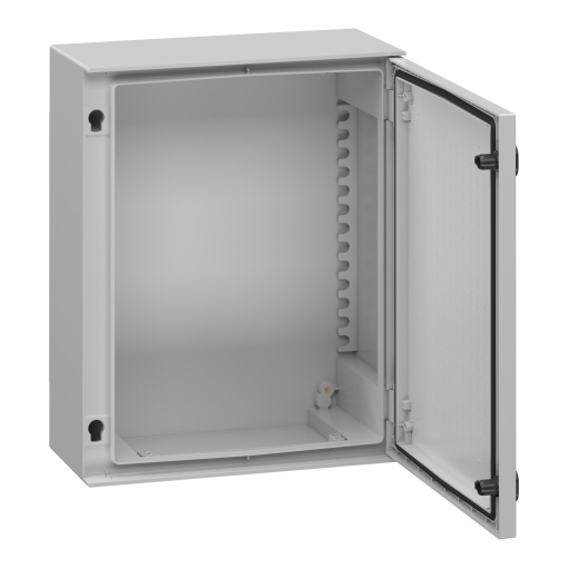 wall-mounting encl. polyester monobloc IP66 H530xW430xD200mmmetal mount.plate