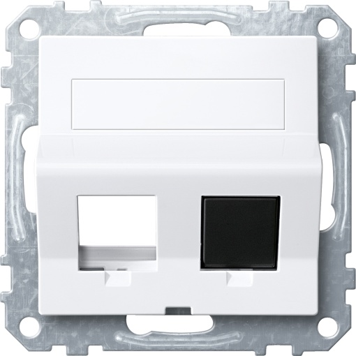 Centro duplo para conectores inclinado branco System M