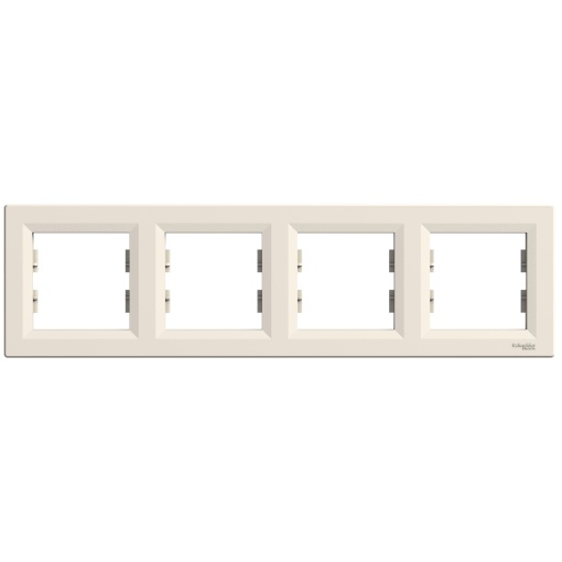 Asfora - quadro horizontal de 4 tomadas - creme