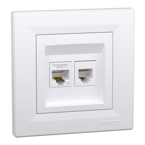 Asfora - tomada de dados - RJ45 cat. 5e UTP e RJ12 branca