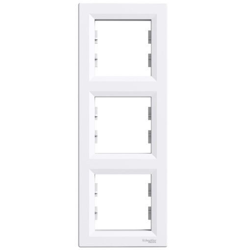 Asfora - quadro vertical de 3 tomadas - branca