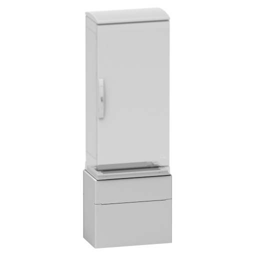 Polyester glassreinf. plinth for encl PLAZT124 front opening IP44-IK10 RAL7035
