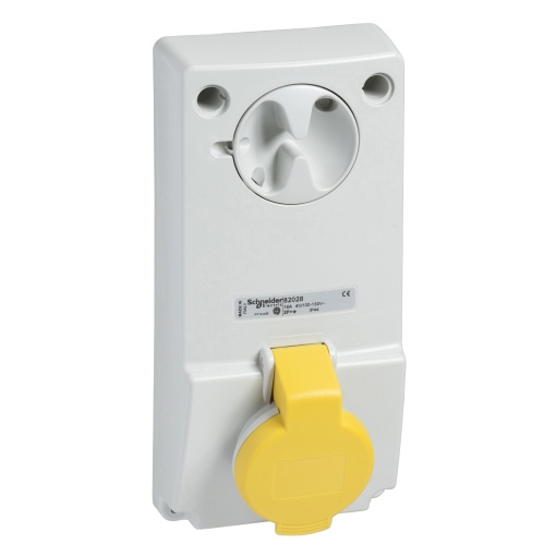 Tomada com encravamento, Mureva PK, montagem em quadro, 32 A, 3PE, 110 V, IP44