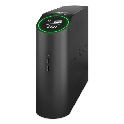 APC Back-UPS Pro Gaming, 2200VA1320W, torre, 230V, 4 tomadas Schuko e 2 tomadas IEC C13, luzes RGB, onda senoidal pura, meia-noite preto