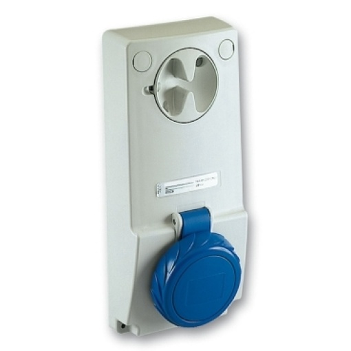 Tomada com encravamento, Mureva PK, montagem em quadro, 16 A, 3PNE, 220 V, IP65