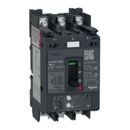 TeSys GV4 - disjuntor magneto-térmico - 115A 3P - com terminais olhal