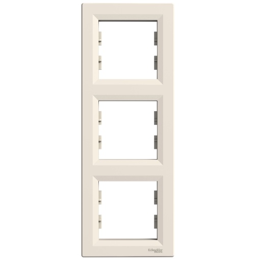 Asfora - quadro vertical de 3 tomadas - creme