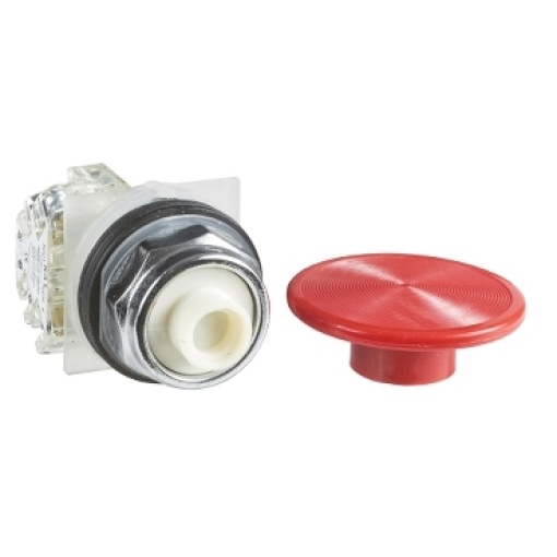 Botão pressão ø 30  aro metálico  cabeça cogumelo ø 57 mm - vermelho - 1 co