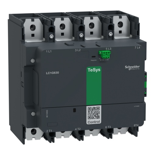 Contator de alta potência, TeSys Giga 630,4P 4NO, AC-1  440V 1050A, versão padrão, bobina de banda larga 48-130V ACDC