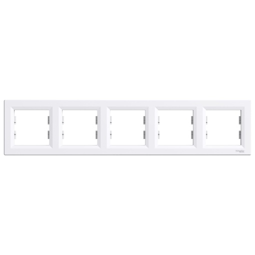 Asfora - quadro horizontal de 5 tomadas - branca