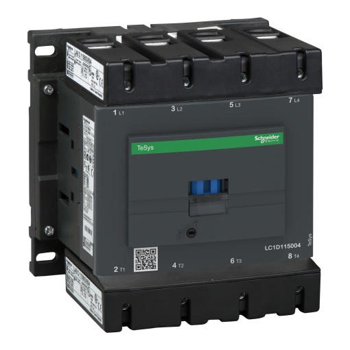 Contator, TeSys Deca, 4P 4NO, CA-1, 440 V, 200 A, bobina padrão de 110 V CC, terminais de fixação por parafuso