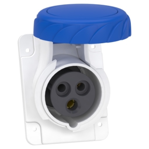 Tomada, Mureva PK, para montagem em quadro, ligação rápida, 16 A, 2PE, 220 V, IP67