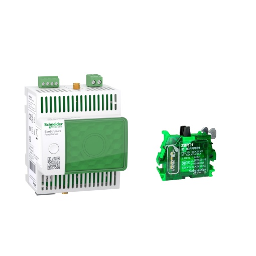Pacote sem fios e sem bateria, Harmony Wireless, EcoStruxure Panel Server PAS600L, 1 transmissor ZBRT1