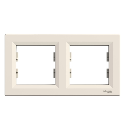 Asfora - quadro horizontal de duas tomadas - creme