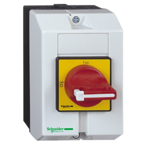 Seccionador em caixa, TeSys Control, para ligarparagem de emergência, 10 A, IP65, com placa de ligação à terra