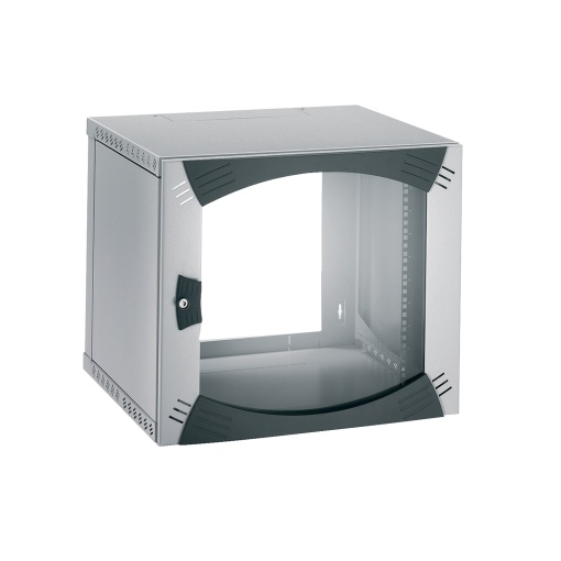Wall-Mounted Open Box 9U W600 D400 Fixed 19" Glazed Door R7035