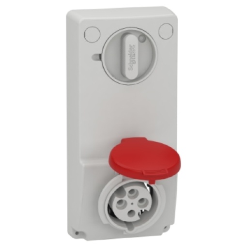 Unika interlocked socket - 16 A - 3P  E - 380...415 V AC - IP44 - panel
