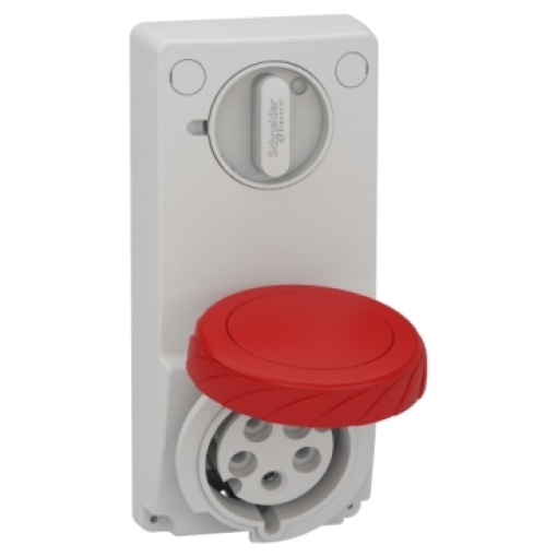 Unika interlocked socket - 32 A - 3P  N  E - 380...415 V AC - IP65 - panel