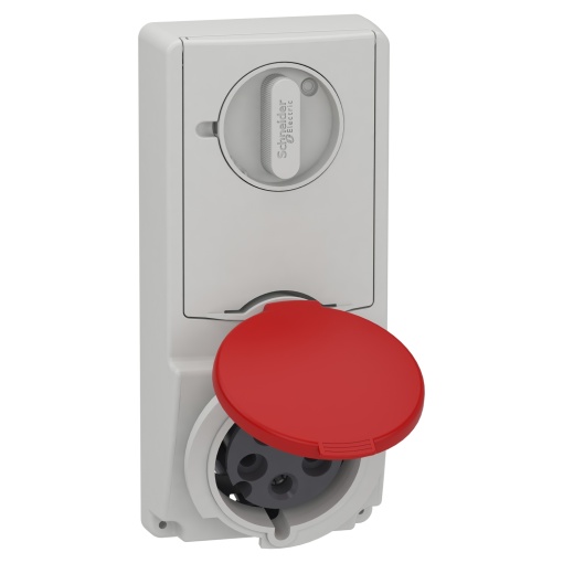 Unika interlocked socket - 32 A - 3P  N  E - 380...415 V AC - IP44 - panel