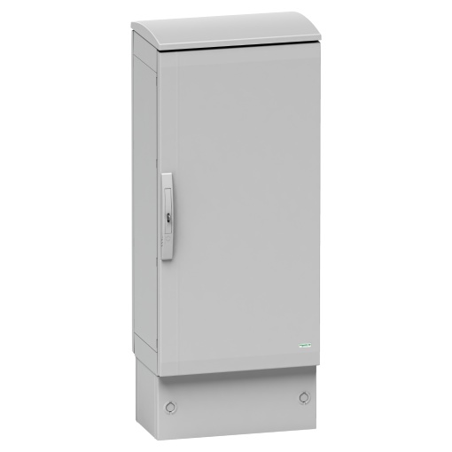 Pedestal de poliéster com vidro reforçado do inv. PLAT126 abertura frontal IP44-IK10 RAL7035
