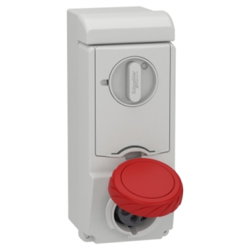 Unika interlocked socket - 16 A - 3P  E - 380...415 V AC - IP65 - wall