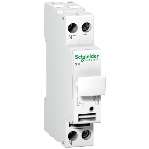 Seccionador de fusíveis Acti 9 STI - 1 pólo  N - 25 A - fusíveis 10.3 x 38 mm
