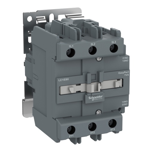 Contator, controle fácil TeSys, LC1E, 3P 3NO, AC-3AC-3e,  440 V, 80 A, bobina 110 V CA, 5060 Hz
