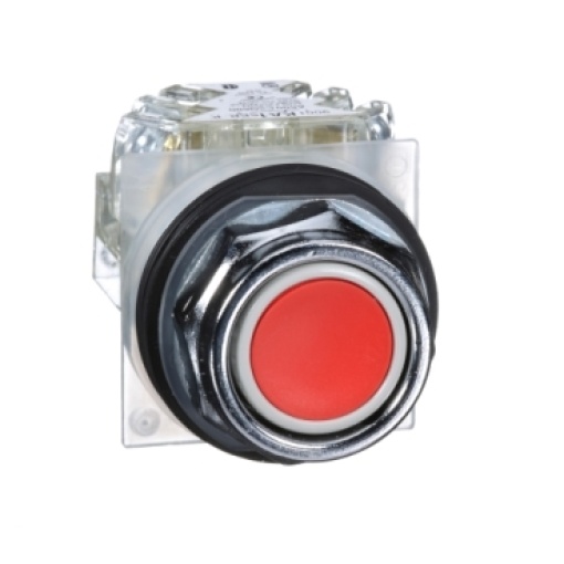 Botão de pressão vermelho ø 30 - mola encastrada - 1oc