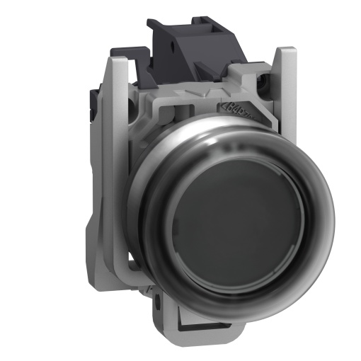 Botão de pressão completo, Harmony XB4 - ATEX D, preto saliente com protetor, metal, 22 mm, retorno por mola, 1NO