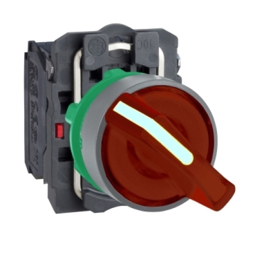 Selector  luminosous  vermelho  2 posições fijas 230v 1na