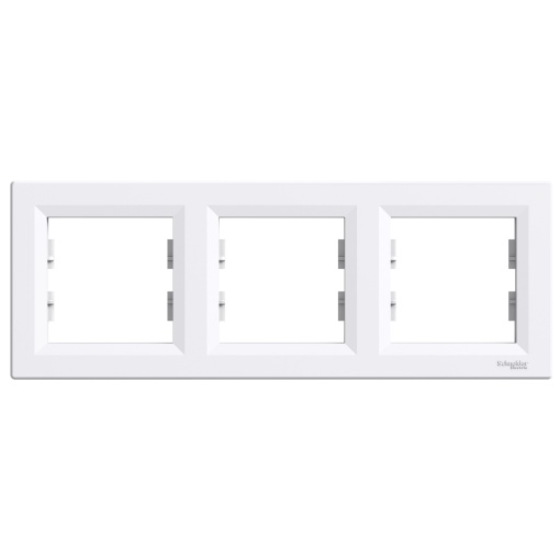 Asfora - quadro horizontal de 3 tomadas - branca