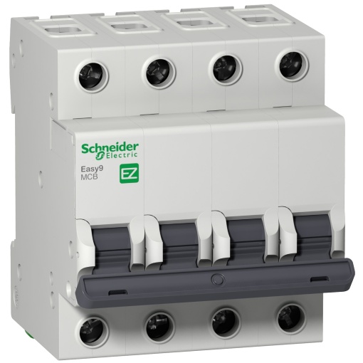 Easy9, disjuntor 4P, 16A, curva C, 4500A IECEN 60898-1