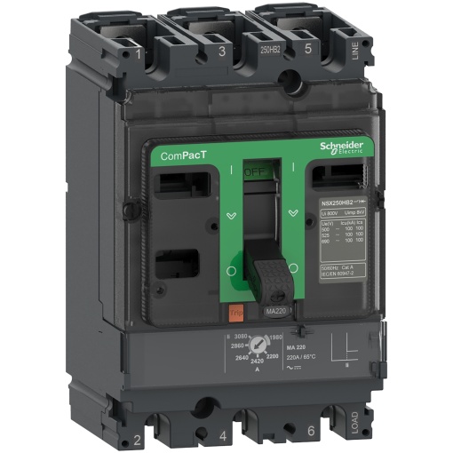 ComPacT DISJUNTOR NSX250R 200kA CA 3P 150A MA