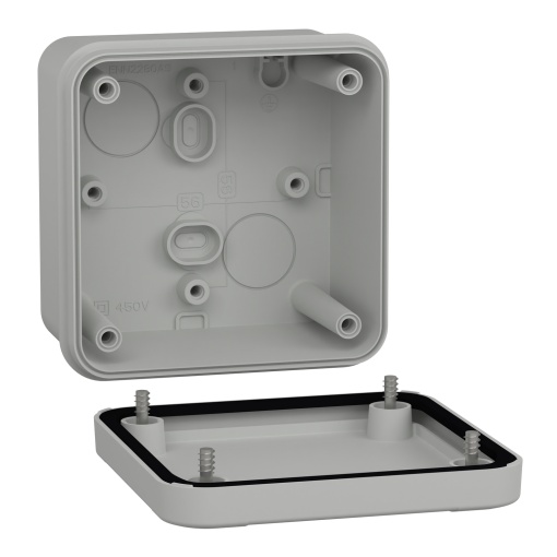 PC box IP66 IK08 RAL7035 Int.H80W80D65 Ext.H89W89D51 opaque PC cover H10