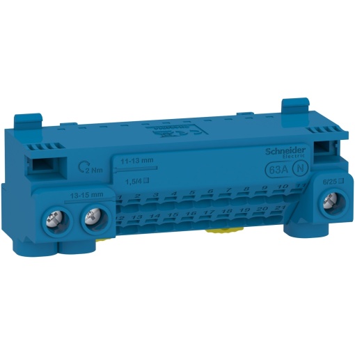 Resi9 - Borne neutro 63A  kit junção 24 ligadores