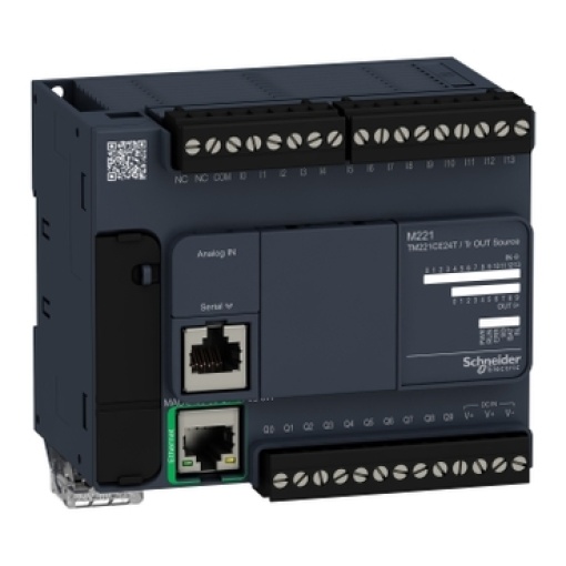 controlador lógico, Modicon M221, 24 ES, transístor, PNP, Ethernet