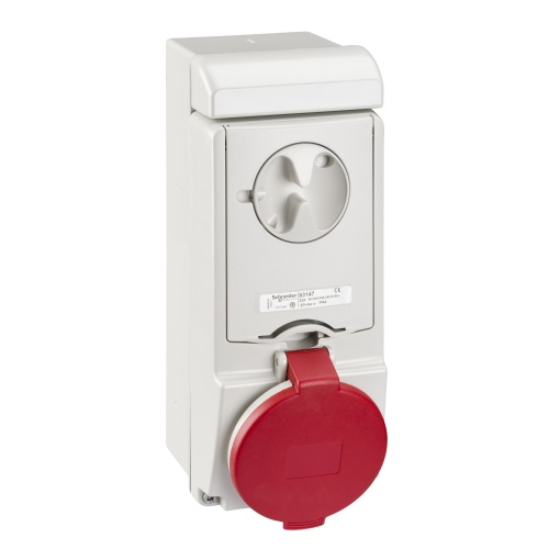 Unika interlocked socket - 32 A - 3P  N  E - 380...415 V AC - IP44 - wall