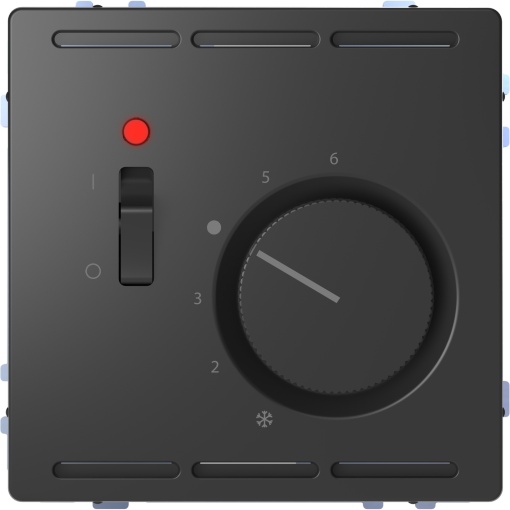 Controlador de temperatura ambiente 230 V c interruptor e centro, antracite, D-Life