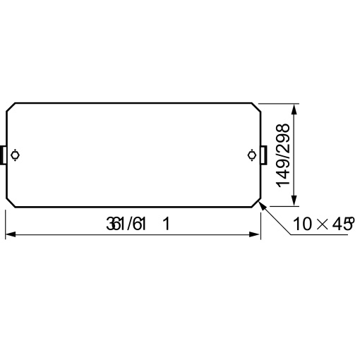 Mount plate galvanised steel for DLP height2raws in PLAenclosure W500mm