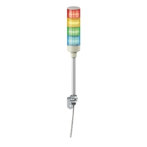 Baliza de sinalização monolítica, Harmony XVG, 60mm, azul verde laranja vermelho, luz fixa, sinal sonoro, mont. em tubo de alum., sup. em L, IP23, 24V