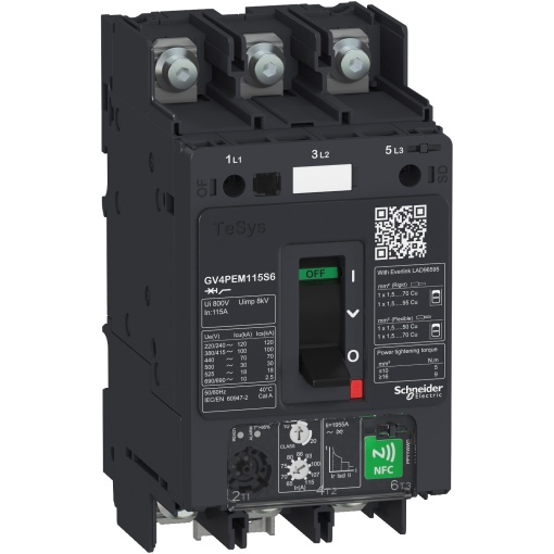 TeSys GV4 - disjuntor magneto-térmico multifuncional - 7A 3P - term. olhal