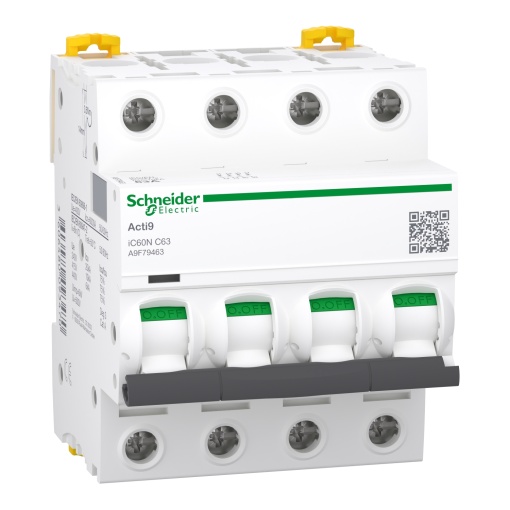 Acti9 iC60N - Disjuntor - 4P - 63A - Curva C - 6000A IEC 60898-1 - 10 kA IEC 60947-2