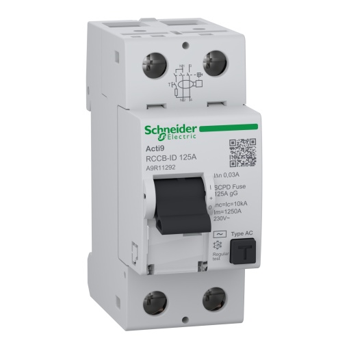 Interruptor diferencial 2P 125A 30MA 400V classe AC