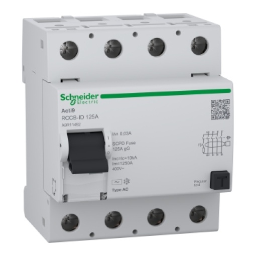 Interruptor diferencial 4P 125A 30MA 400V classe AC