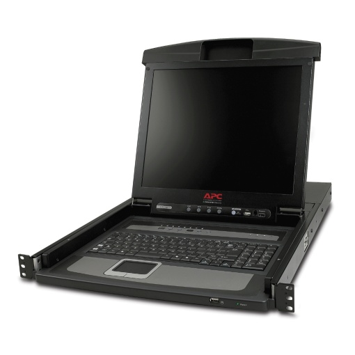 Consola LCD de Bastidor de 17" com Comutador KVM Integrado de 8 Portas Analógico