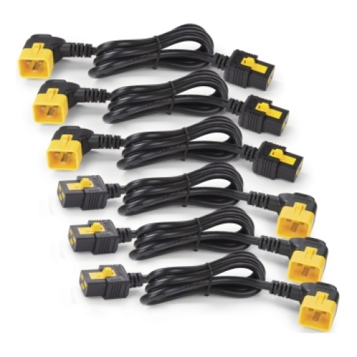 Kit do Cabo de Alimentação do Netshelter da APC 6 de cada, Com Bloqueio, C19 a C20 90 Graus, 0,6 m