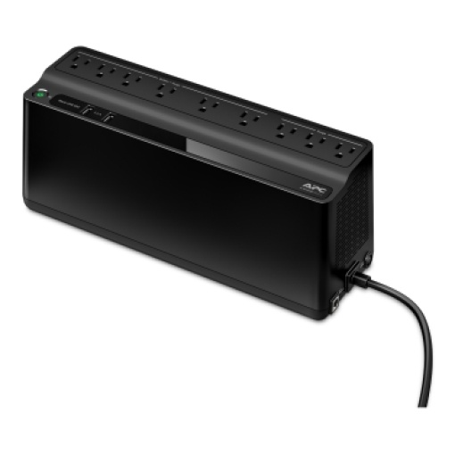 APC Back-UPS 850VA, 120V, 2 USB charging ports, 9 NEMA outlets 3 surge
