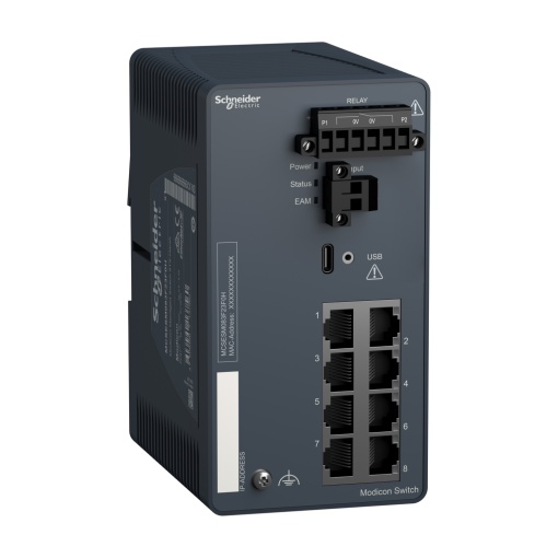 Modicon Managed Switch - 8 portos para cobre - Duro